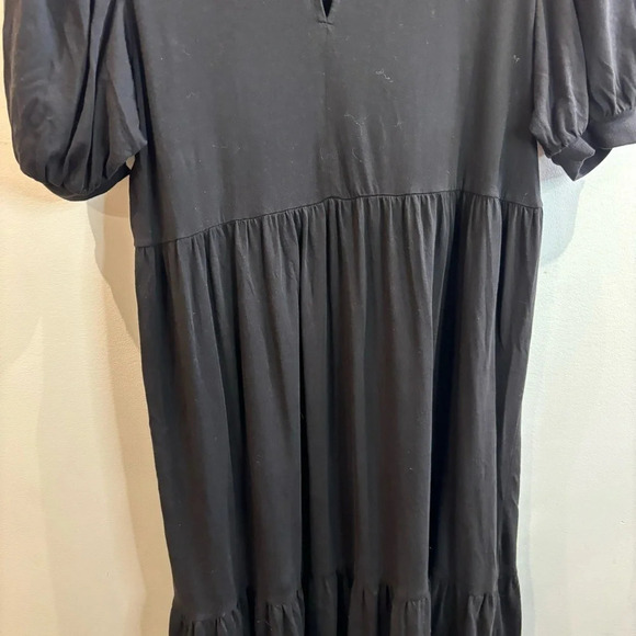 GENTLE FAWN Sz M Tiered Skirt Puff Sleeves Flowy Cotton Modal Blend Maxi Dress - Picture 8 of 12